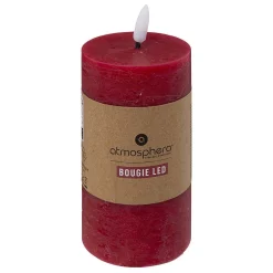 Bougie ronde LED Molia 7x15cm rouge - Atmosphera