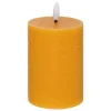 Bougie ronde LED Molia 7x13cm jaune - Atmosphera