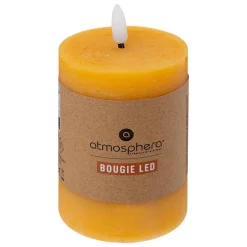 Bougie ronde LED Molia 7x13cm jaune - Atmosphera