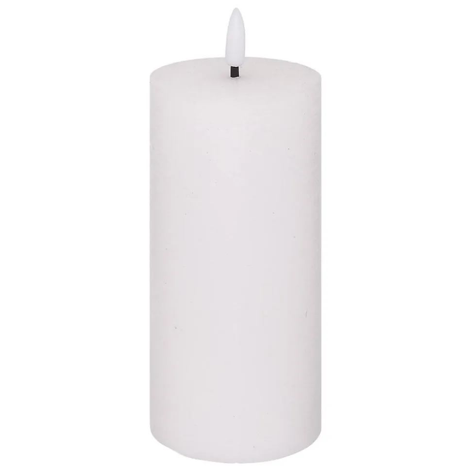 Bougie ronde LED Molia 7x18cm blanc - Atmosphera