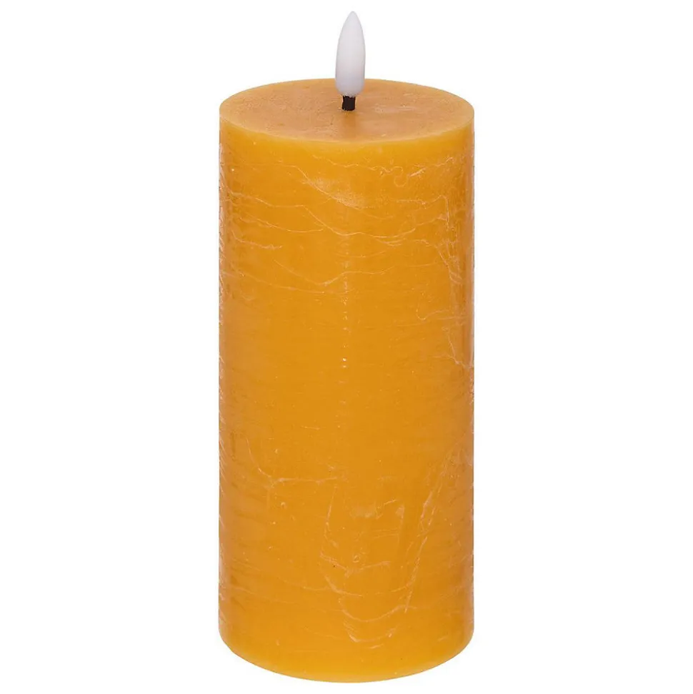Bougie ronde LED Molia 7x18cm jaune - Atmosphera