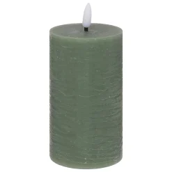 Bougie ronde LED Molia 7x15cm vert - Atmosphera