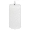 Bougie ronde LED twist Aloe 7x13cm blanc - Atmosphera