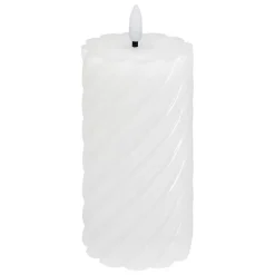 Bougie ronde LED twist Aloe 7x13cm blanc - Atmosphera