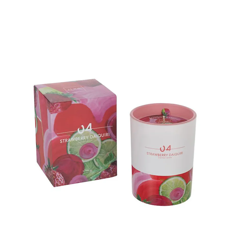 Bougie senteur daiquiri fraise 45h multicouleur 9x9x11 cm