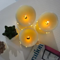 Bougies à LED en Cire FISHTEC X3 Bougies Télécommandées