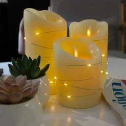 Bougies à LED en Cire FISHTEC X3 Bougies Télécommandées