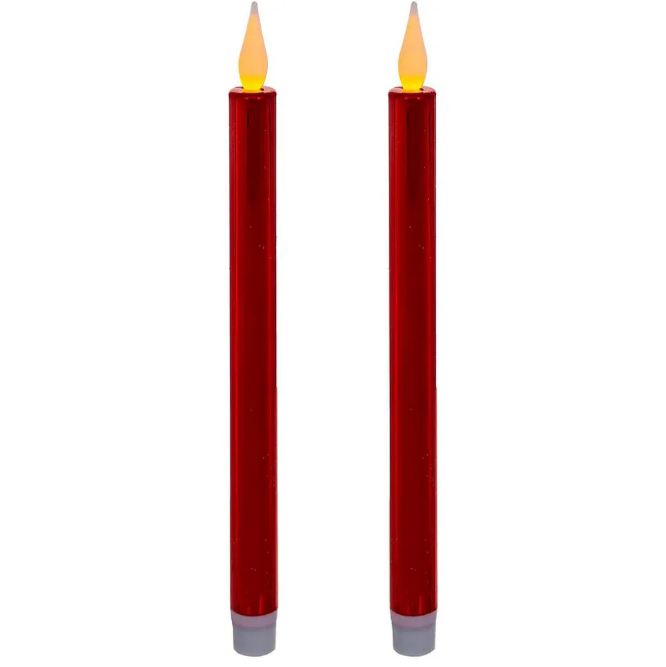 Bougies bâton led colorama de noël lot de 2 - feeric lights & christmas