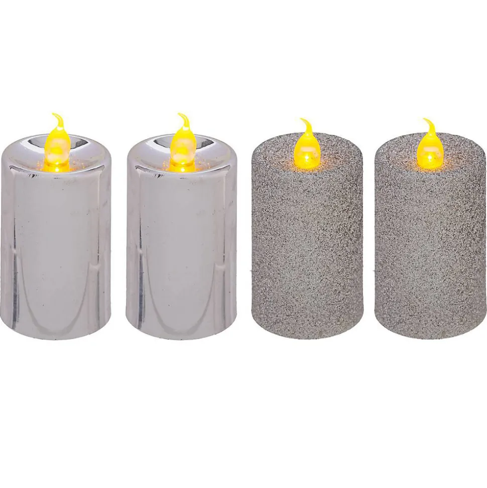 Bougies led colorama de noël lot de 4 votives argent - feeric lights & christmas