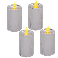 Bougies led colorama de noël lot de 4 votives argent - feeric lights & christmas