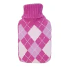 Bouillotte - 2 Litres - Housse tricotée - Motif Jacquart - GH025 St Helens Home and Garden