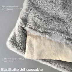 Bouillotte chauffante ou refroidissante 10 x 22cm déhoussable pour toutes parties du corps - Cosy - Beige - Vivezen