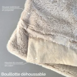 Bouillotte chauffante ou refroidissante 10 x 22cm déhoussable pour toutes parties du corps - Cosy - Beige - Vivezen