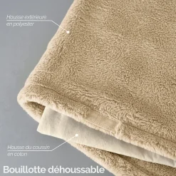Bouillotte chauffante ou refroidissante 10 x 22 cm déhoussable pour toutes parties du corps - Noir - Vivezen