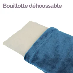 Bouillotte longue chauffante - 12 x 80 cm - Bleu - Vivezen