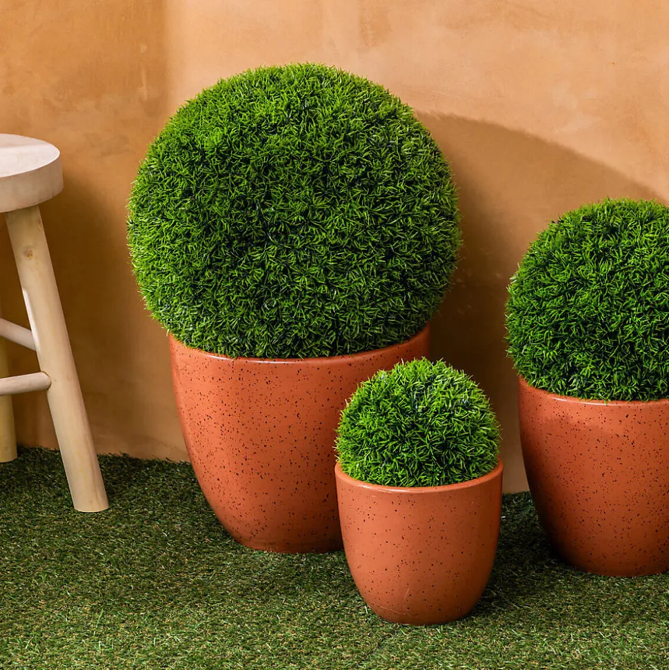 Boule de buis artificiel Carly vert D18cm - Atmosphera