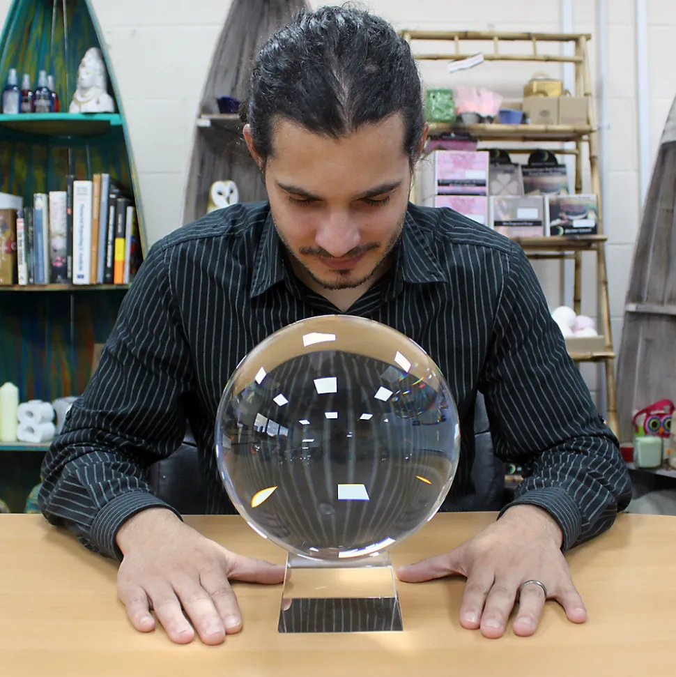 Boule de Cristal sur Support 200mm- Vendu par 1