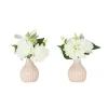 Bouquet artificiel de fleurs blanches en pot 25cm lot de 2