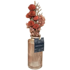 Bouquet de fleurs séchées en vase Wonder - Rose clair- Atmosphera