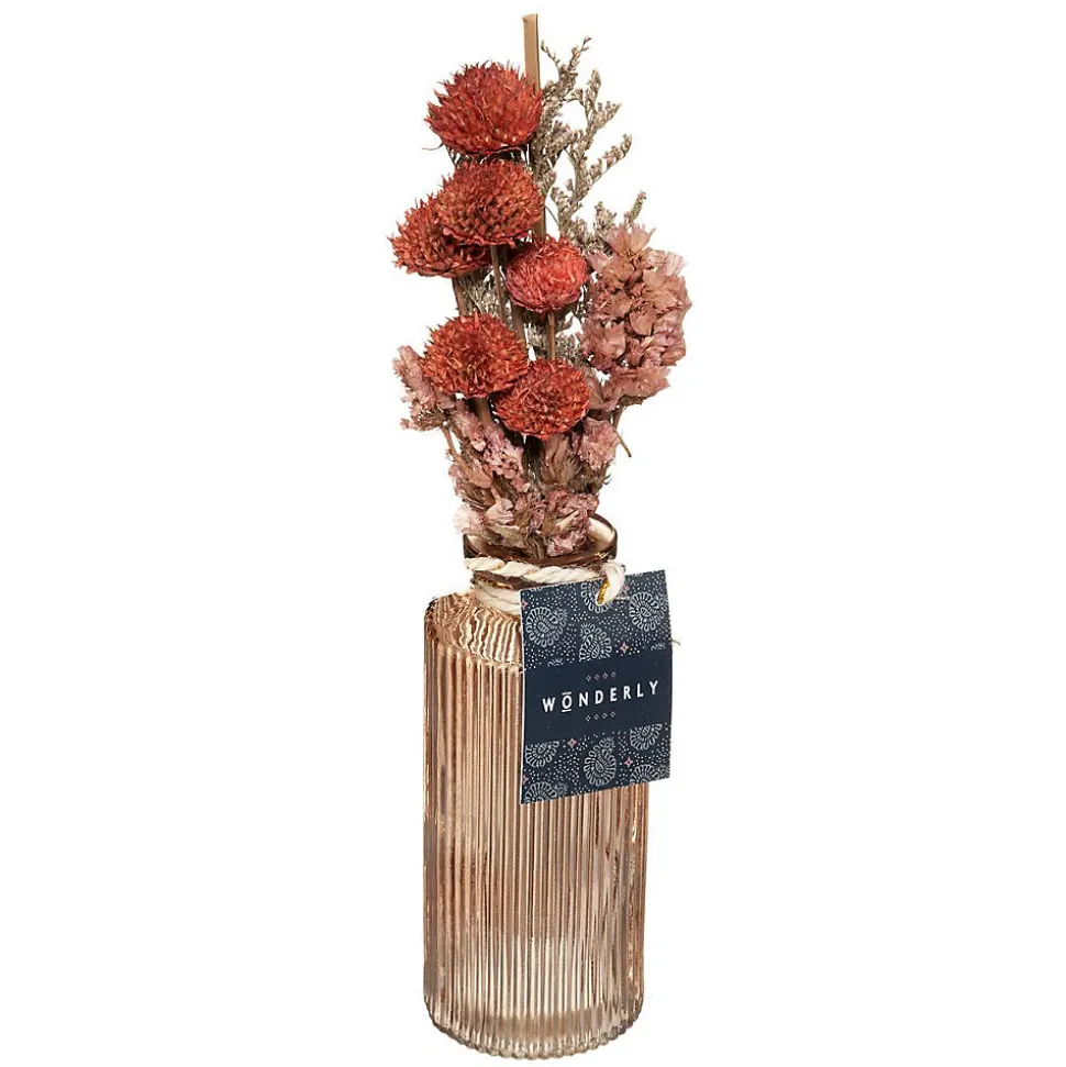 Bouquet de fleurs séchées en vase Wonder - Rose clair- Atmosphera