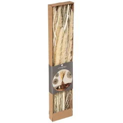 Bouquet fleurs séchées - boîte kraft H60 cm - Beige- Atmosphera