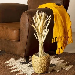 Bouquet fleurs séchées - boîte kraft H60 cm - Jaune- Atmosphera