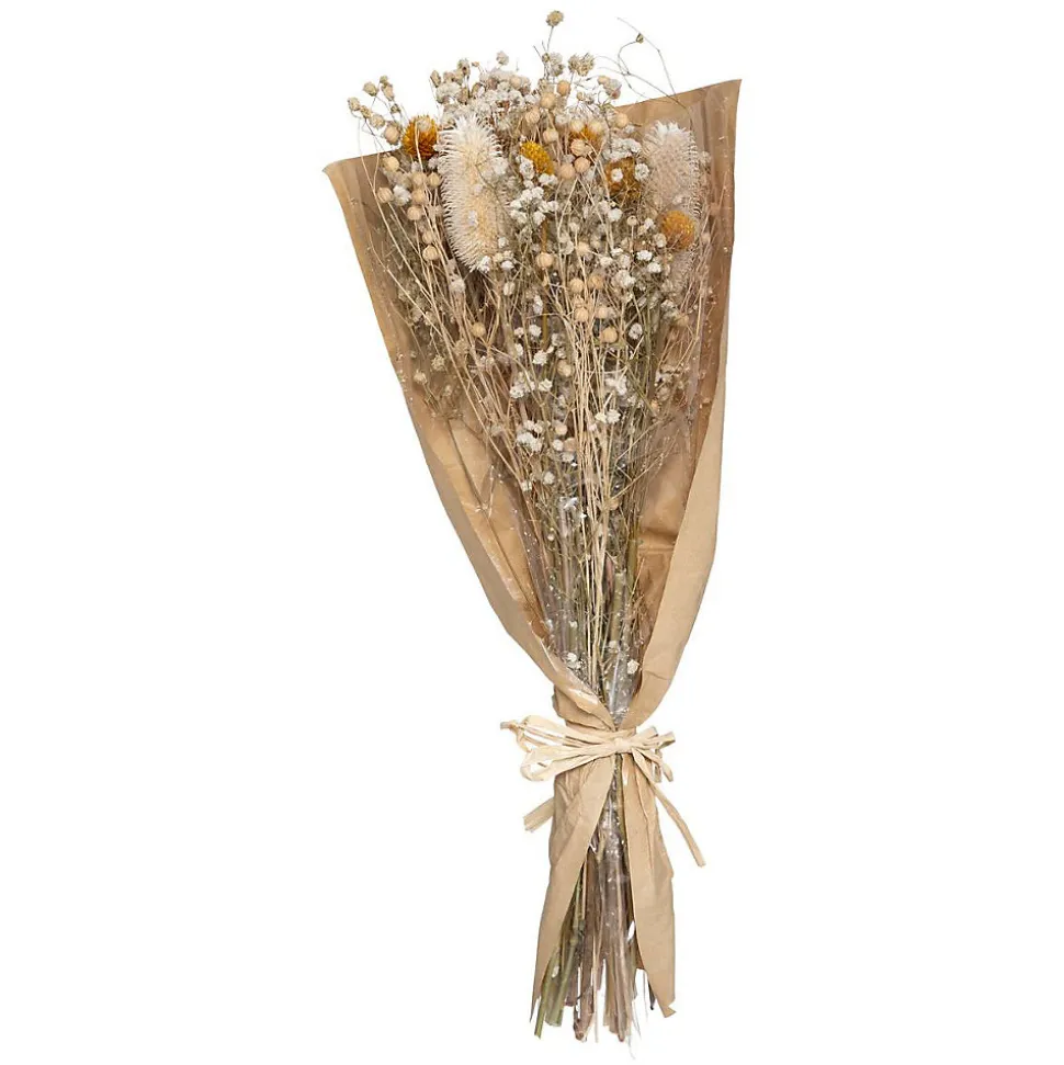 Bouquet fleurs séchées Chardon H48 cm - Jaune- Atmosphera