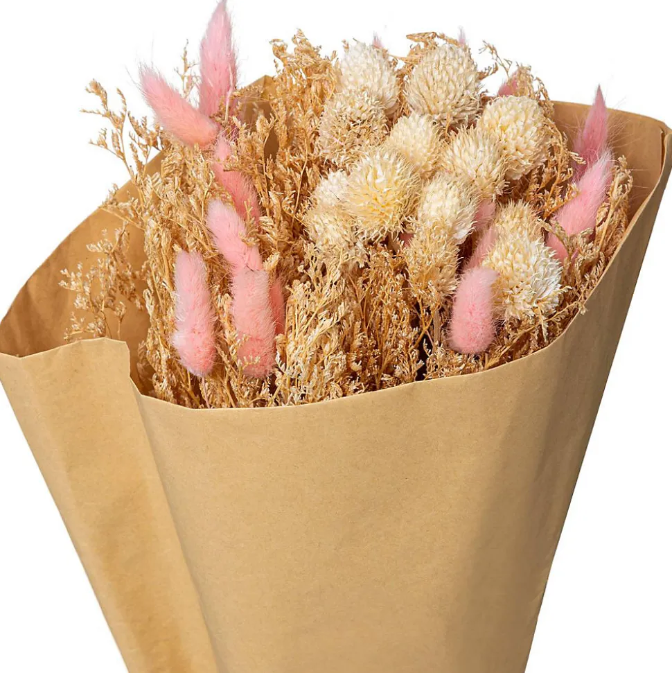 Bouquet fleurs séchées Folk H50 cm - Rose- Atmosphera