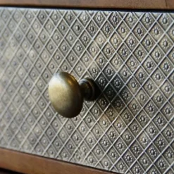 Bouton anglais de diamètre 35mm zamak finition laitonné vieilli - CADAP - 8134/2S