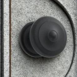 Bouton Boule de porte d'entrée rustique noir mat