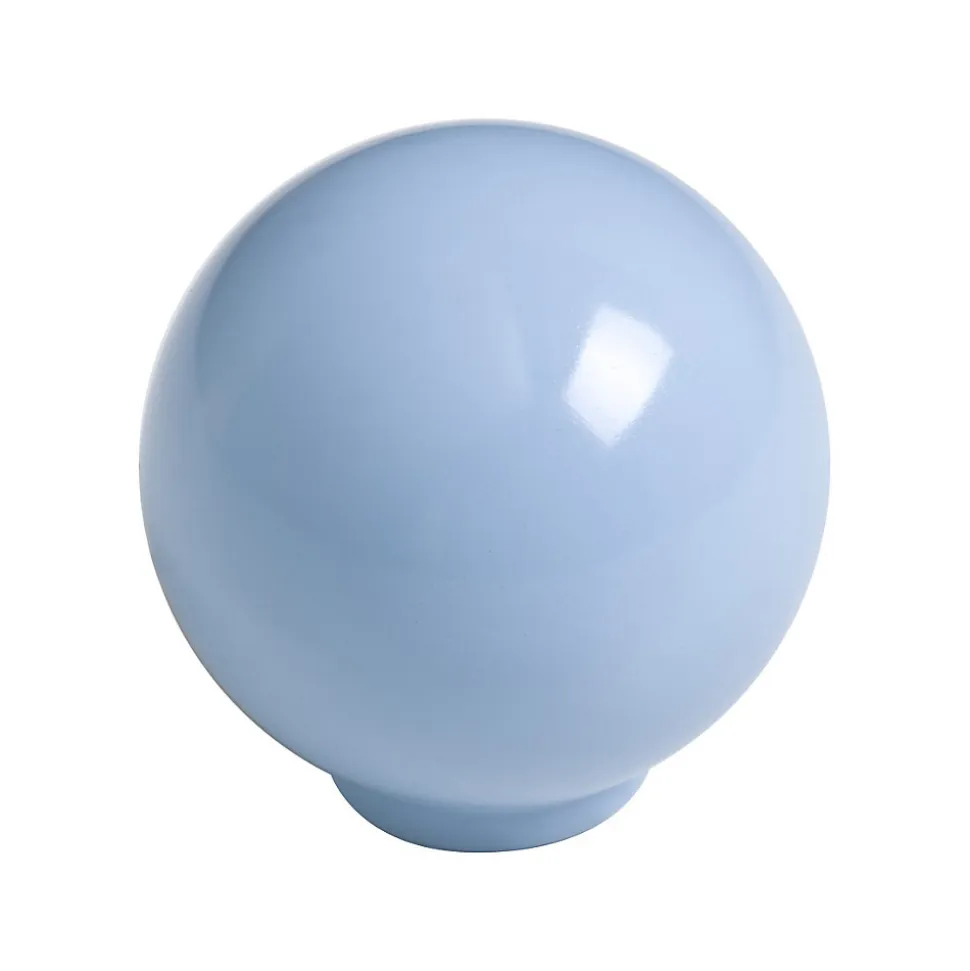 Bouton de meuble boule abs diamètre 29 mm bleu bébé brillant lot de 50 piéces