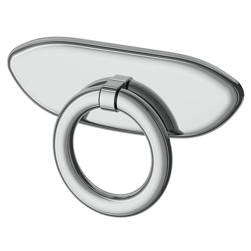Bouton de meuble Armel GoodHome effet chromé Ø6cm x l.3.7cm x H.1cm