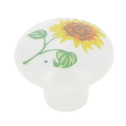 Bouton de meuble arrondi Locarn blanc Ø3.2cm x p.2.5cm