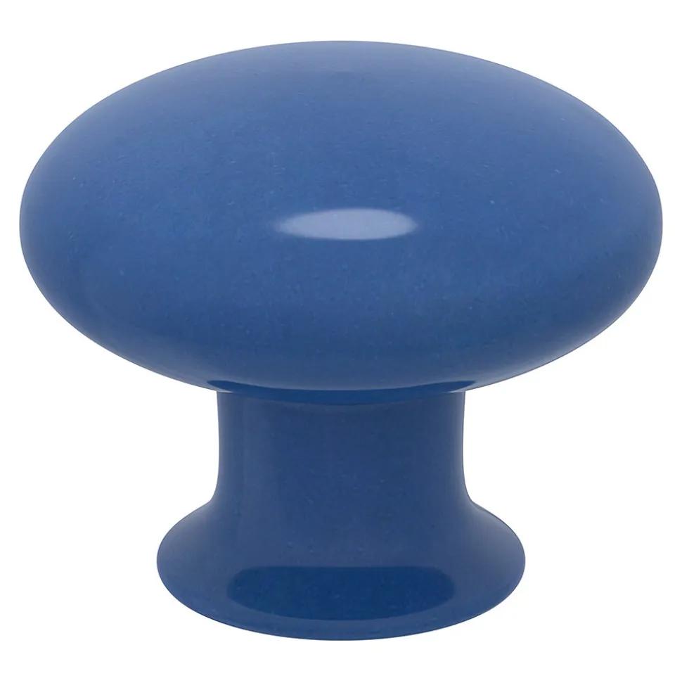 Bouton de meuble arrondi GoodHome Porcelaine Vras violet Ø3.2cm x p.2.5cm
