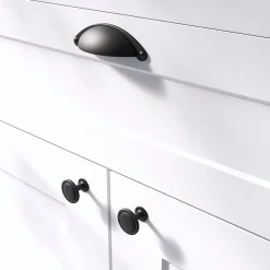 Bouton de meuble arrondi Kilhog GoodHome noir Ø3.1cm x P.2.5cm