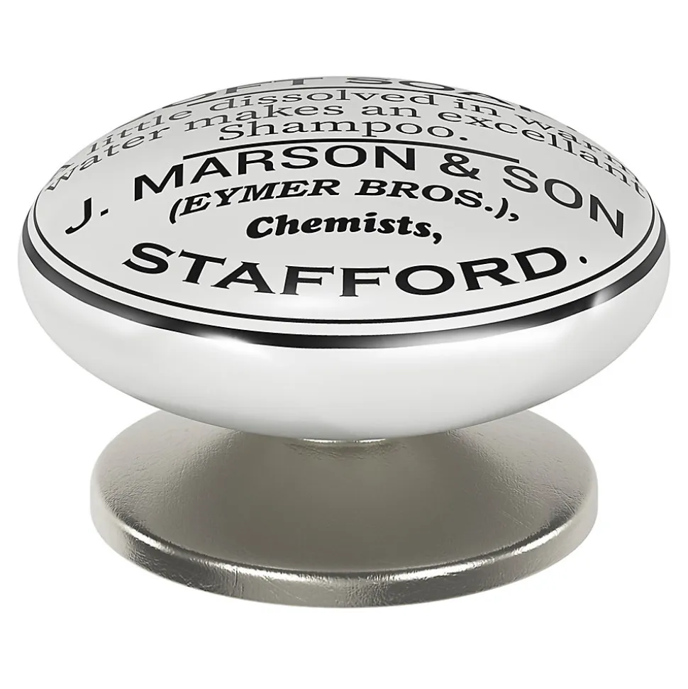 Bouton de meuble arrondi GoodHome Porcelaine Vras blanc Ø3.8cm x p.2.3cm
