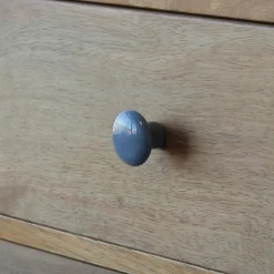 Bouton de meuble arrondi Porcelaine Vras GoodHome titane bleu Ø3.2cm x P.2.5cm