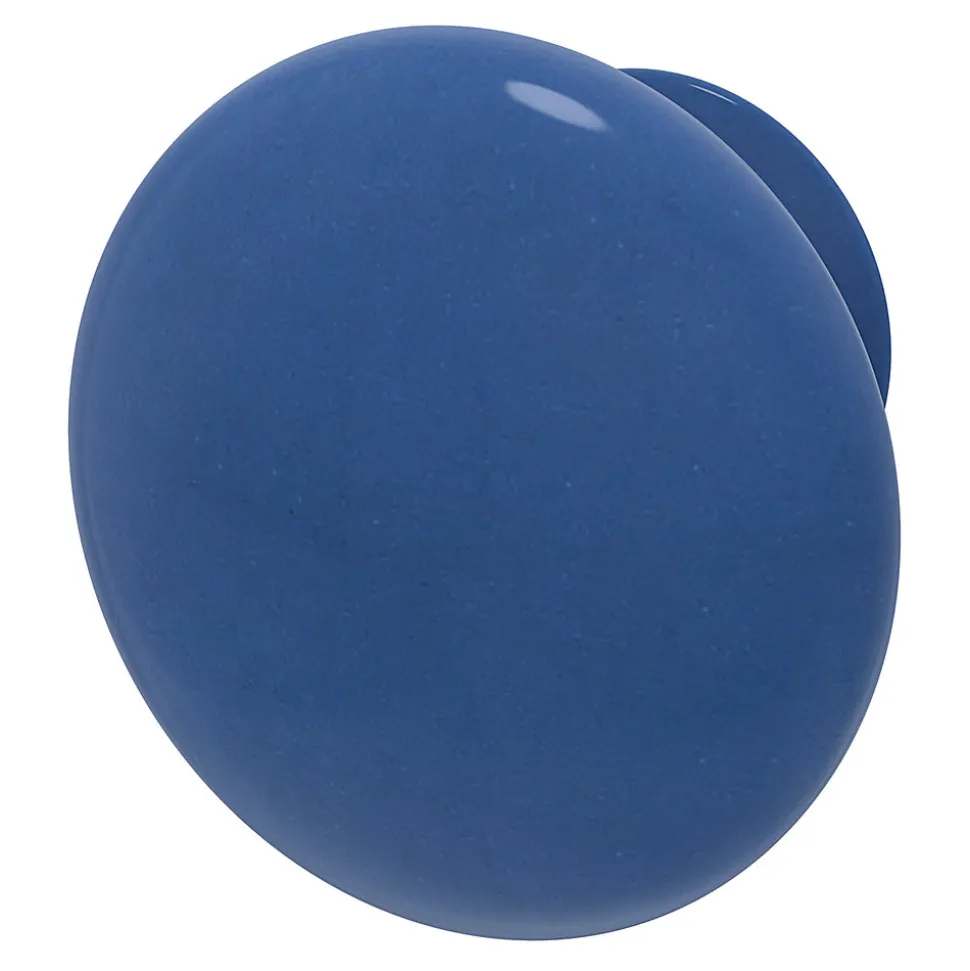 Bouton de meuble arrondi Porcelaine Vras GoodHome titane bleu Ø3.2cm x P.2.5cm