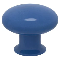 Bouton de meuble arrondi Porcelaine Vras GoodHome titane bleu Ø3.2cm x P.2.5cm