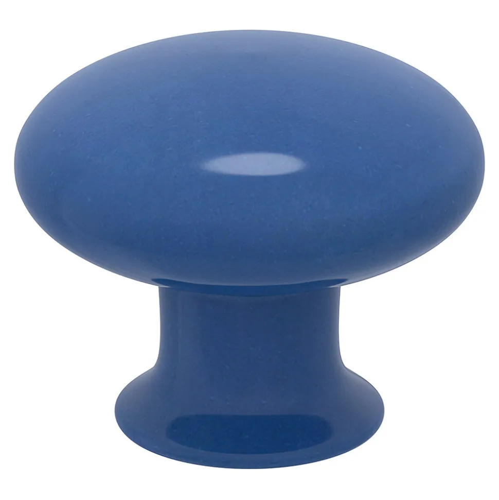 Bouton de meuble arrondi Porcelaine Vras GoodHome titane bleu Ø3.2cm x P.2.5cm