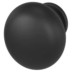 Bouton de meuble arrondi Primel GoodHome mat noir Ø3.2 x h. 3 cm