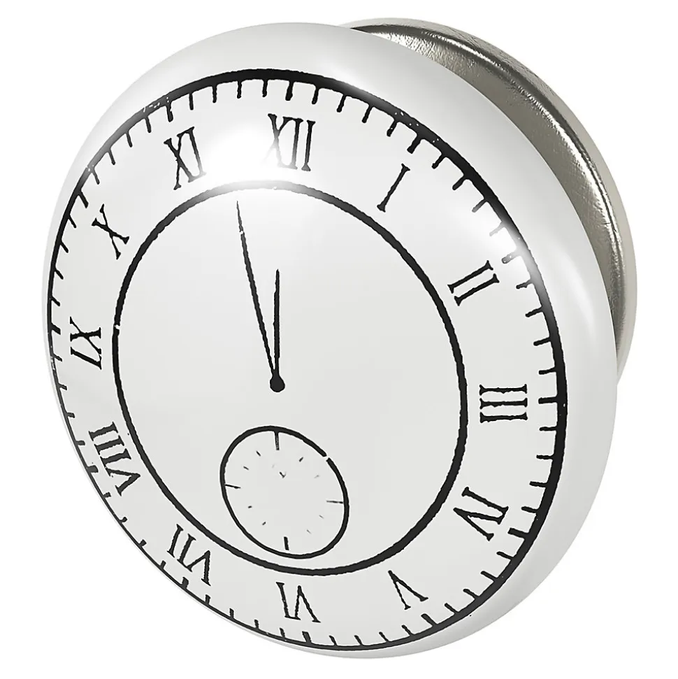 Bouton de meuble arrondi GoodHome Porcelaine Vras blanc Ø4.1cm x p.2.7cm