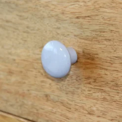 Bouton de meuble arrondi GoodHome Porcelaine Vras gris Ø3.2cm x p.2.5cm