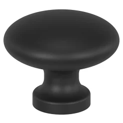 Bouton de meuble arrondi Govlin GoodHome noir Ø2cm x H.1.5cm