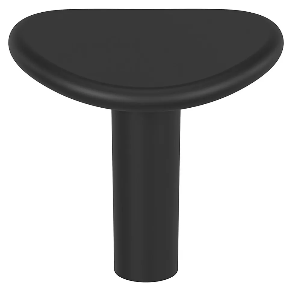 Bouton de meuble arrondi GoodHome Meham blanc Ø3.5cm x l.3.2cm x h. 3cm x p.3cm
