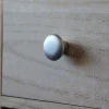 Bouton de meuble arrondi Plastic gris Ø3.2cm x p.2.1cm
