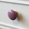Bouton de meuble arrondi GoodHome Porcelaine Vras bleu Ø3.2cm x p.2.5cm