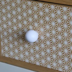 Bouton de meuble arrondi Ferel mat blanc Ø2.7 x l.20,7 cm