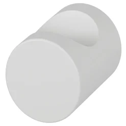Bouton de meuble arrondi Dizel GoodHome mat blanc Ø2 x h. 2.5 cm