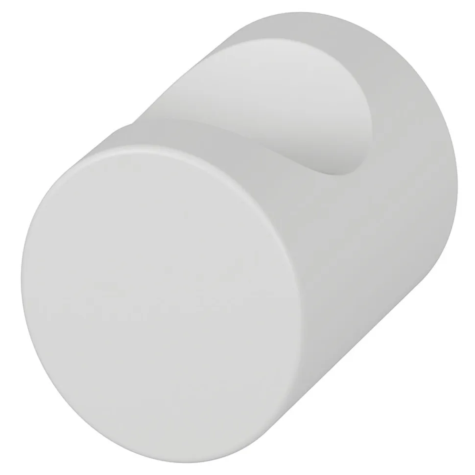 Bouton de meuble arrondi Dizel GoodHome mat blanc Ø2 x h. 2.5 cm